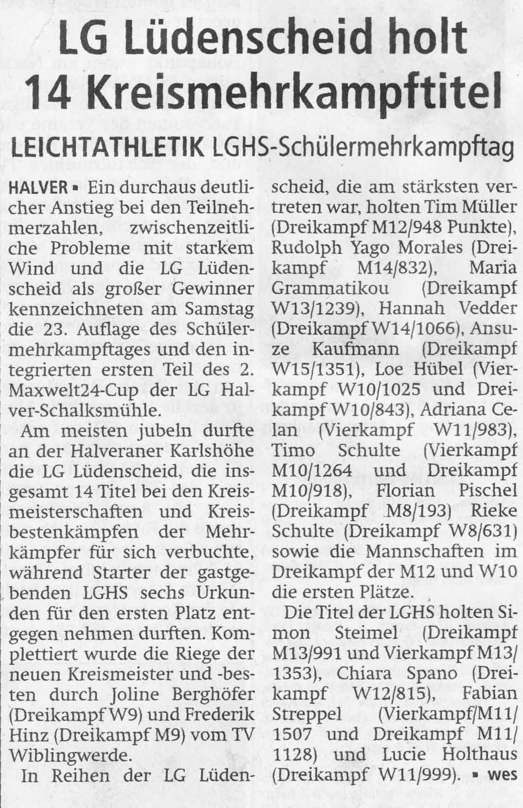 Bild: LG Lüdenscheid holt 14 Kreismehrkampftitel